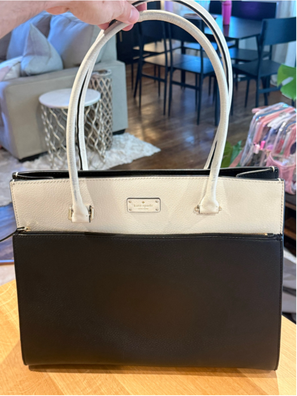 Women's Kate Spade Tote Bag One Size Black and White - Picture 11 of 11